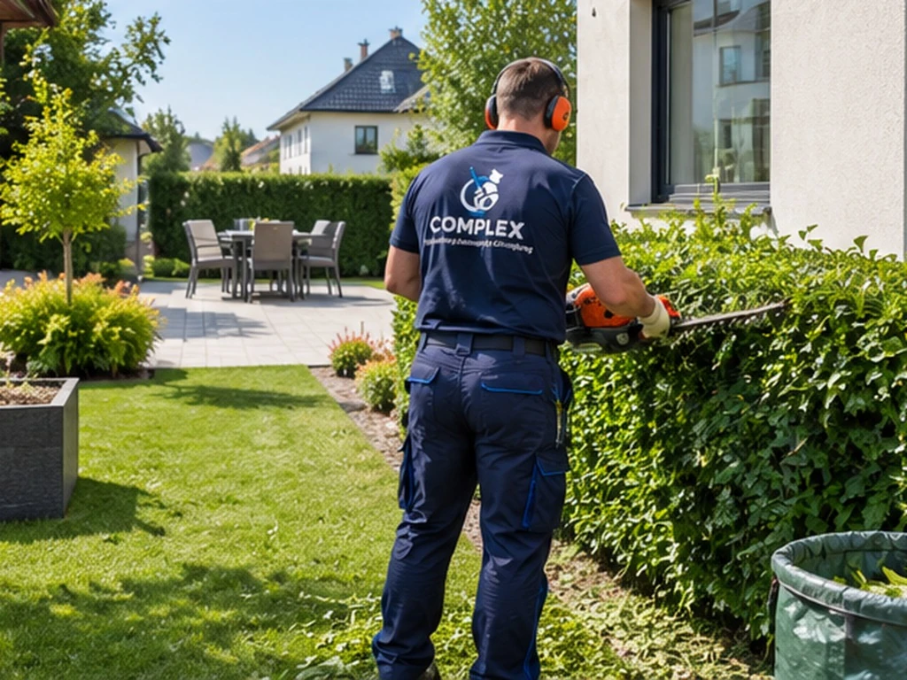 COMPLEX Gärtner beim professionellen Heckenschnitt und der Gartenpflege für Privat- und Gewerbeanlagen in Schwabach