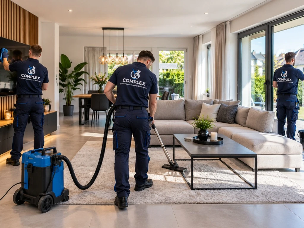 COMPLEX Gebäudereinigung Team bei der professionellen Büroreinigung, Teppich- und Fensterreinigung in Schwabach und Nürnberg