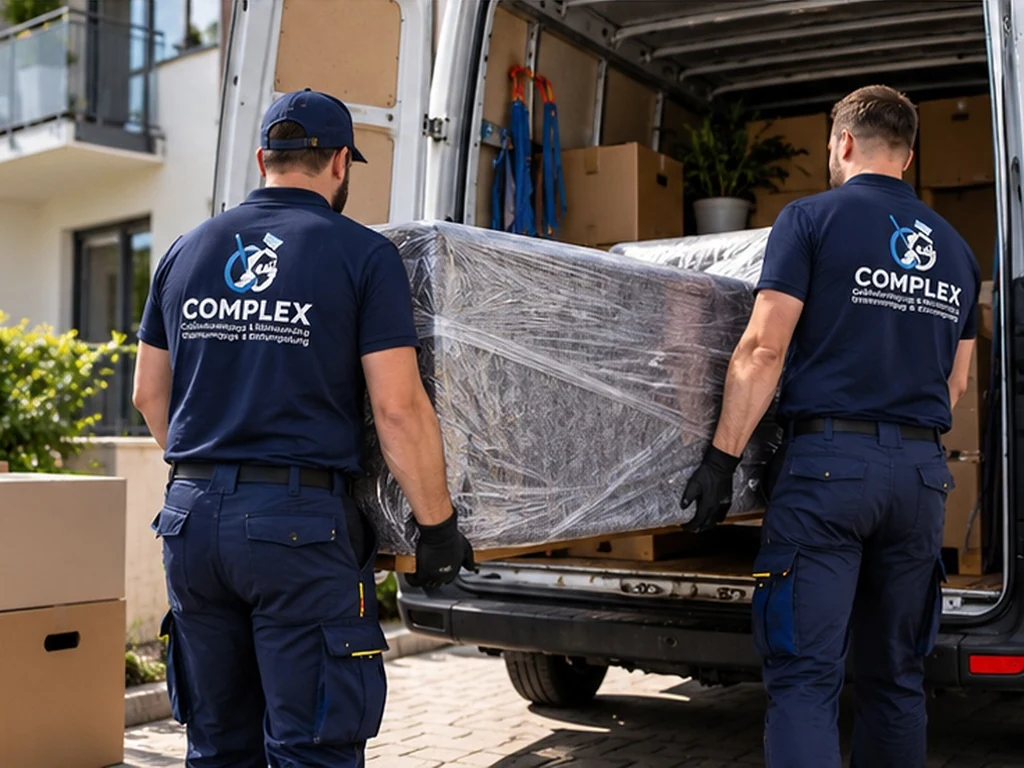 COMPLEX Umzugshelfer beim sicheren Möbeltransport und Beladen des Umzugstransporters in Schwabach und Nürnberg